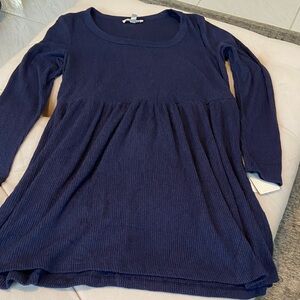 Navy Long Sleeve Babydoll Dress